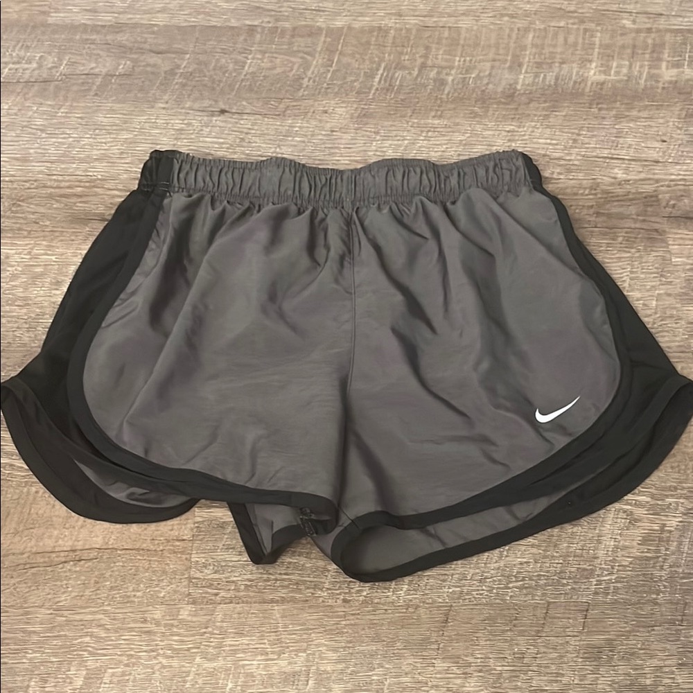 Nike Women's Gray and Black Running Shorts